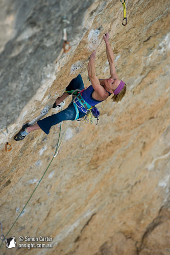 Monique Forestier, Fish Eye (8c), Oliana, Catalunya, Spain.