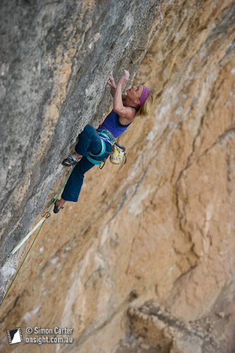 Monique Forestier, Fish Eye (8c), Oliana, Catalunya, Spain.