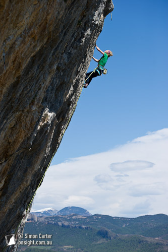 Monique Forestier, La Marroncita (8b), Oliana, Spain.