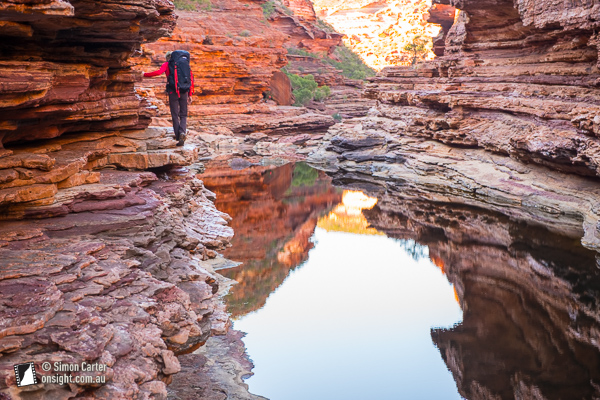 Monique hiking in Kalbarri Gorge.