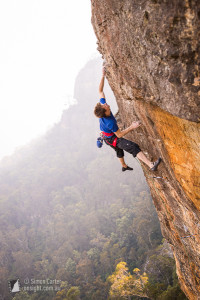 Roman Hofmann attempting Tiger Cat (33), Elphinstone.