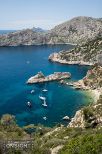 Les Calanques, near Marseilles in France; a popular spot on the Mediterranean coast, France.