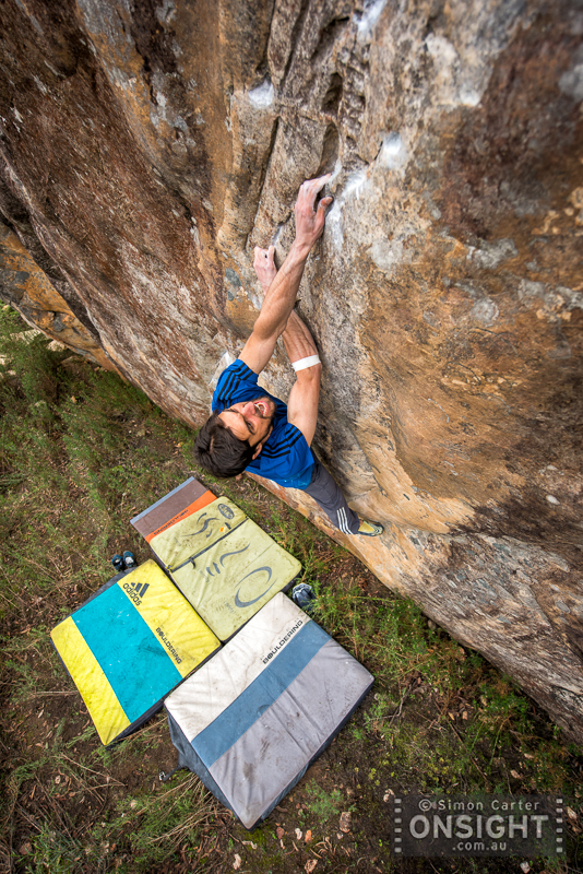 Niky Ceria, Survival of the Prettiest (V12), Southern Grampians, Victoria, Australia.